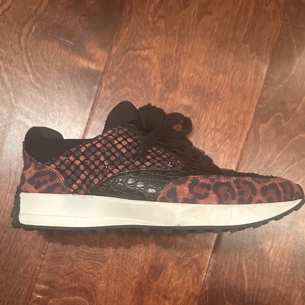 Jessica Simpson Black and Brown Leopard Sneakers